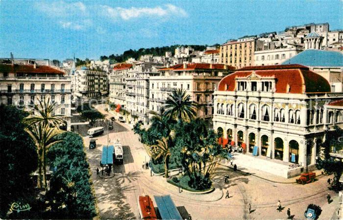 Alger Algerien Le Theatre et Rue Dumont d_Urville