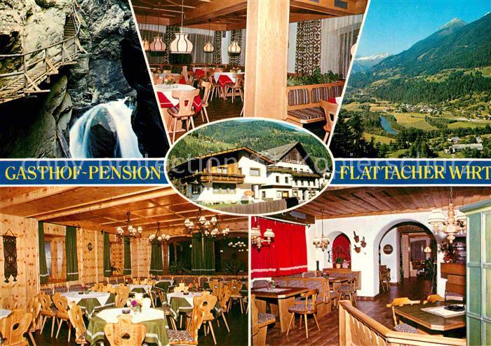 Flattach Gasthof Pension Flattacher Wirt Gastraeume Wasserfall Panorama