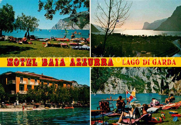 Torbole Lago di Garda Hotel Baia Azzura Strand Liegewiese