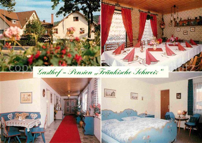 Ahorntal Gasthof Pension Fraenkische Schweiz Gastraum Zimmer