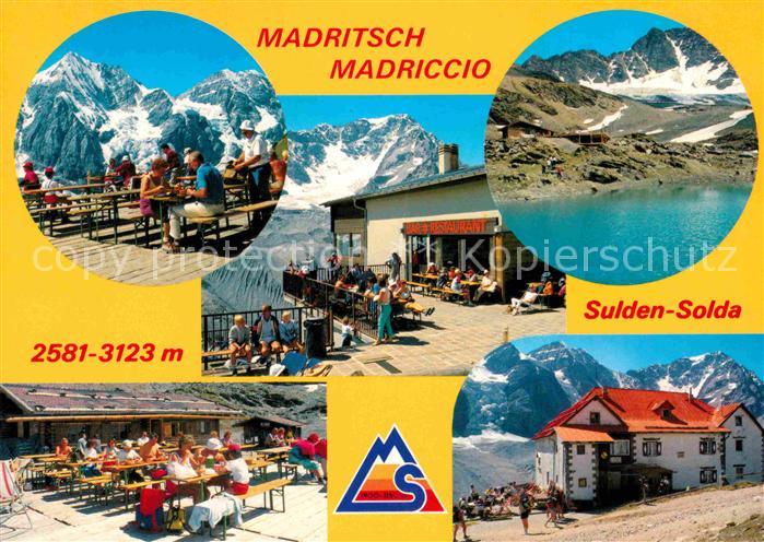 Sulden Solda mit Madritsch Naturpark Cevedale Restaurant Terrasse