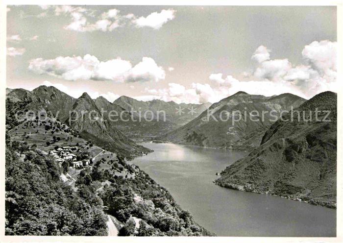 Porlezza Lago di Lugano Vista da Monte Bre Luganersee Alpenpanorama
