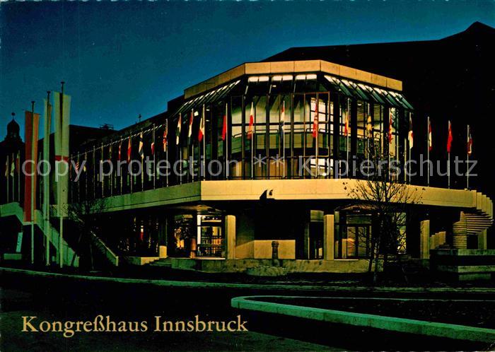 Innsbruck Kongresshaus Nachtaufnahme