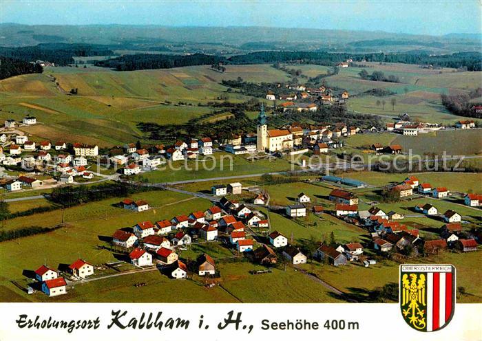 Kallham Erholungsort im Hausruck Barockkirche Fliegeraufnahme