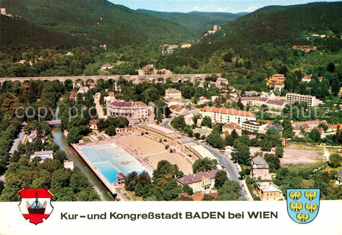 Baden Wien Kur und Kongresstadt Thermalstrandbad Viadukt Helenental Ruine Rauhen