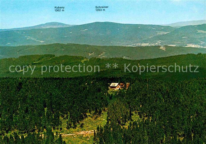 Altreichenau Berggasthof Dreisessel mit Blick in die CssR Fliegeraufnahme