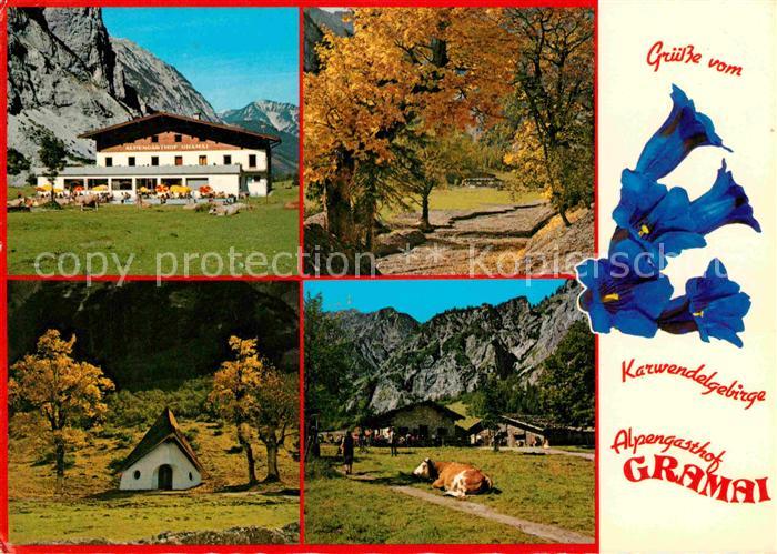 Gramaialm Alpengasthof Gramai Kapelle Almvieh Blauer Enzian Herbststimmung Karwe