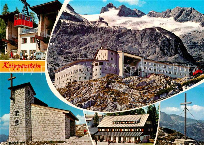 Obertraun Berghotel Krippenstein mit Hohem Dachstein Seilbahn Kapelle Schoenberg