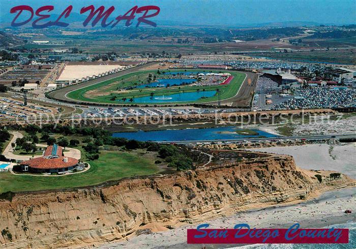 Del Mar World class horse racing facility on the coast aerial view