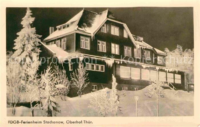 Oberhof Thueringen FDGB Ferienheim Stachanow im Winter