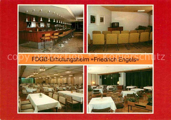 Templin FDGB Erholungsheim Friedrich Engels Hallenbar Fernsehraum Restaurant Tan