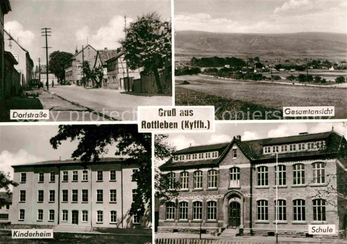 Rottleben Gesamtansicht Dorfstrasse Schule Kinderheim