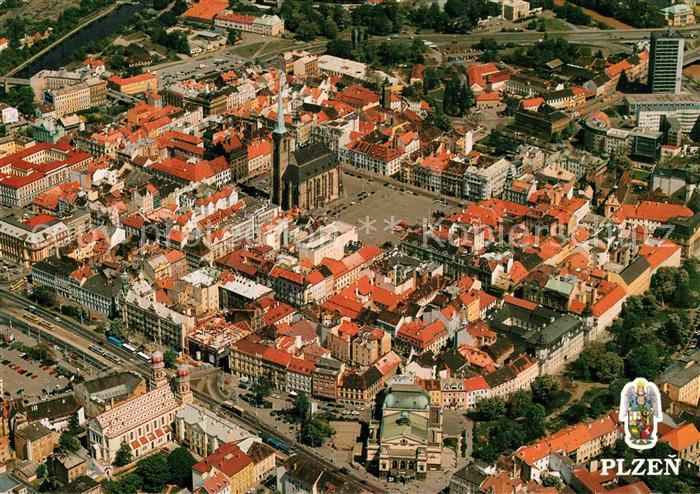 Plzen Pilsen Zentrum Fliegeraufnahme