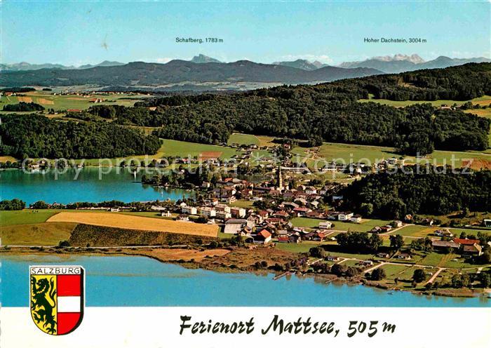 Mattsee Salzburg Ferienort am Niedertrumersee Alpenpanorama Fliegeraufnahme