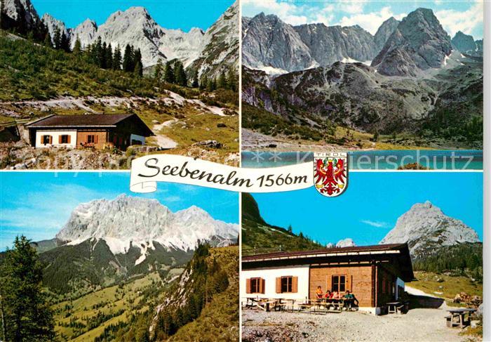Ehrwald Tirol Seebenalm gegen Gruenstein Drachenkopf Zugspitze Sonnenspitze Alpe