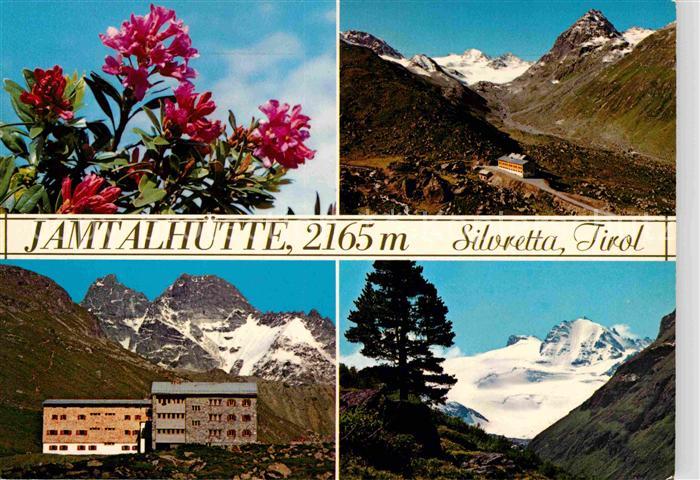 Jamtalhuette mit Jampspitzen Satzgrat Fluchthorn Augstenkoepfe Silvrettagebirge
