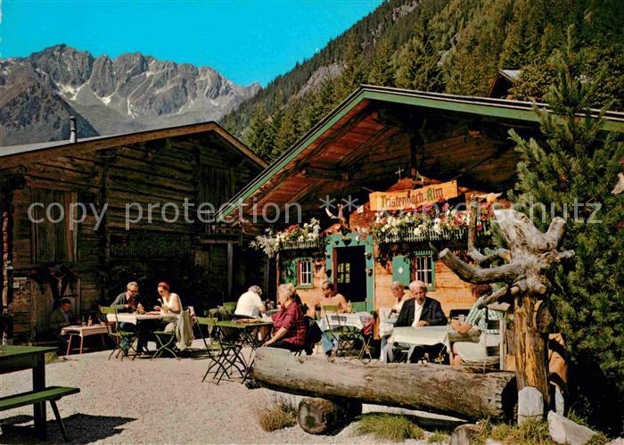 Ginzling Jausenstation Tristenbachalm mit Blick zum Gruenberg Zillertal