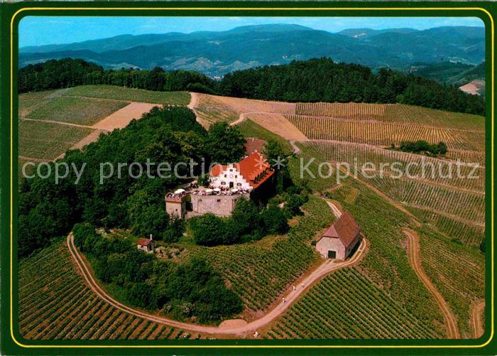Durbach Wein und Erholungosrt an der Badischen Weinstrasse Fliegeraufnahme