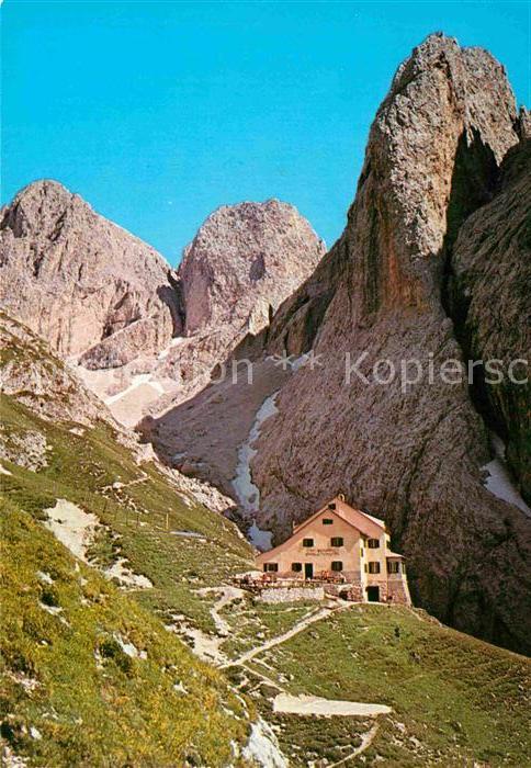 Tiers Tires Rifugio Bergamo Grasleitenhuette gegen Seekofel Dolomiten
