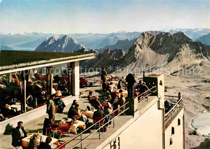 Zugspitze Zugspitzbahn Hotel Schneefernerhaus Wintergarten und Terrasse
