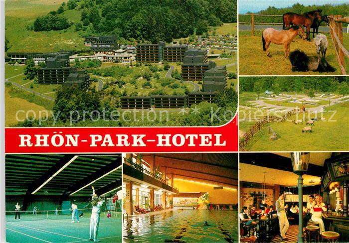 Hausen Rot Fliegeraufnahme Rhoen-Park-Hotel Tennis Schwimmbad Pferde Bar