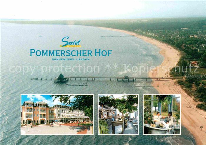 Heringsdorf Ostseebad Usedom Seetel-Hotel Pommerscher-Hof Strand Seebruecke Flie