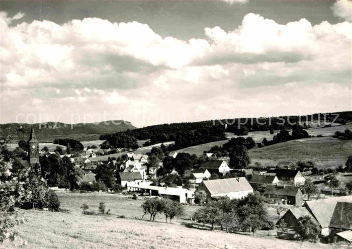 Cunnersdorf Glashuette Sachsen mit Grossem Zschirnstein
