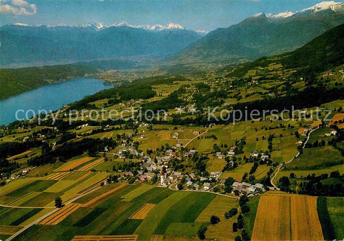 Obermillstatt Kaernten Millstaettersee Luftaufnahme