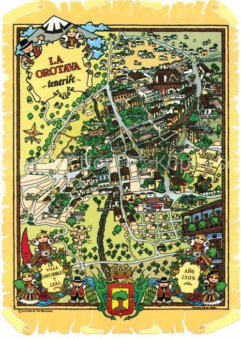 Orotava Tenerife Historische Stadtkarte
