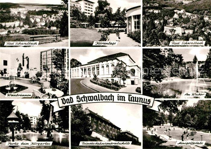 Schwalbach Bad Weiher Minigolf Kurgarten Weinbrunnen