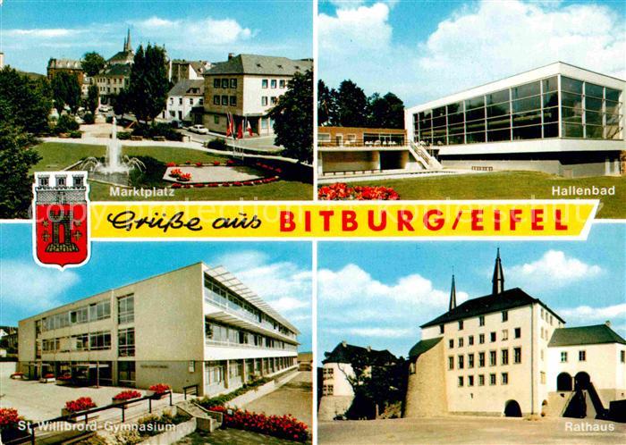 Bitburg Marktplatz Hallenbad Gymnasium Rathaus
