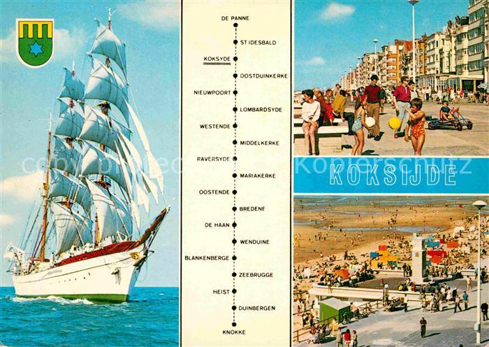 Koksijde Strand Promenade Segelschiff