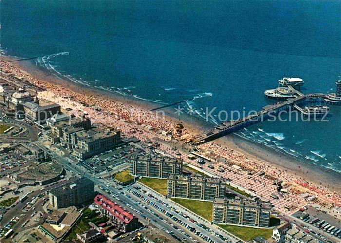 Scheveningen Fliegeraufnahme mit Strand Seebruecke Pier