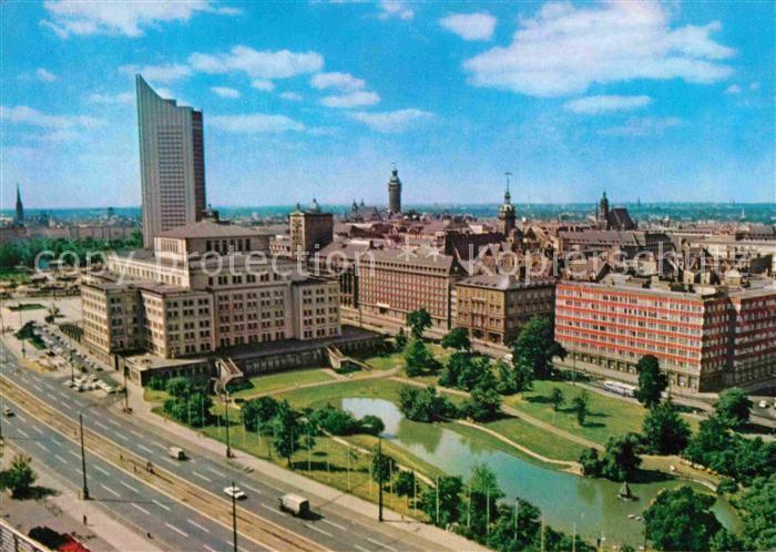 LEIPZIG Sachsen Fliegeraufnahme mit Oper Hochhaus der Karl-Marx-Universitaet