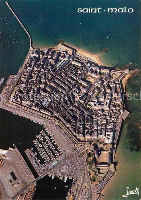 Saint-Malo 35 Fliegeraufnahme mit Hafen Stadtmauern