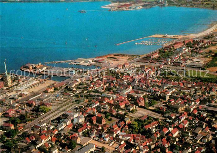 Aabenraa Apenrade Fliegeraufnahme mit Hafen