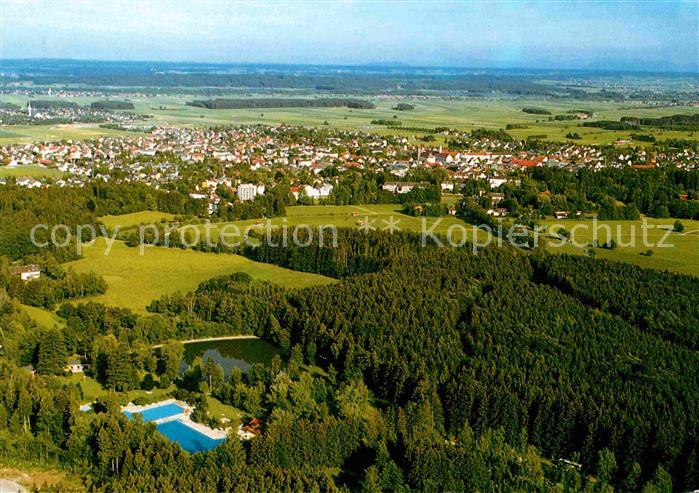 Bad Woerishofen Fliegeraufnahme mit Sonnenbuechl-See und Freibad