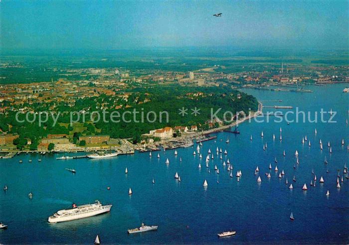 KIEL  CITY Fliegeraufnahme Olympiahafen mit Foerde und Faehrschiff Stena Germani