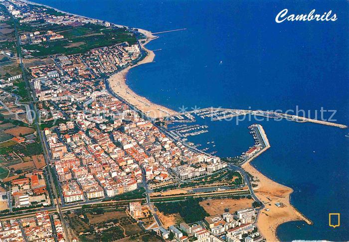 Cambrils Fliegeraufnahme mit Hafen