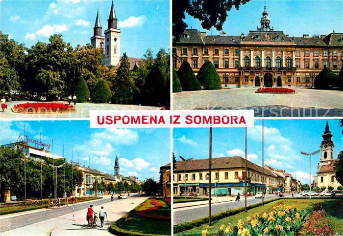 Sombor Park Kirche Strassenpartie