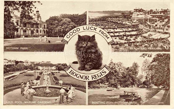 Bognor-Regis West-Sussex UK Hotham-Park West-Beach-and-Pavilion Lily-Pool Marine