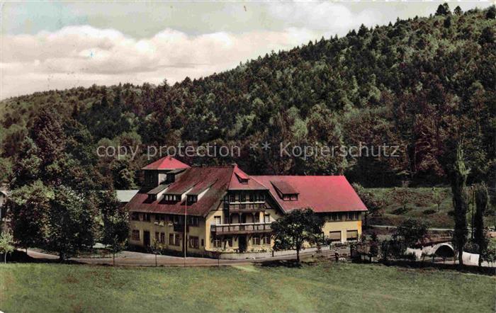 Hardheim Nordbaden Odenwald BW Wohlfahrtsmuehle Hotel Waldlage Bruecke Bach Nord