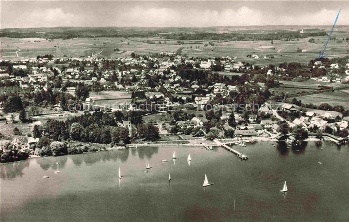 Holzhausen Ammersee UTTING Landsberg Bayern Ammersee See Segelboote Luftaufnahme