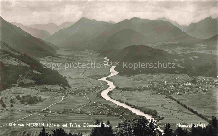 Moesern Telfs Tirol AT Inn Oberinntal Telfs Tal Berge Fluss Wiesen Alpen