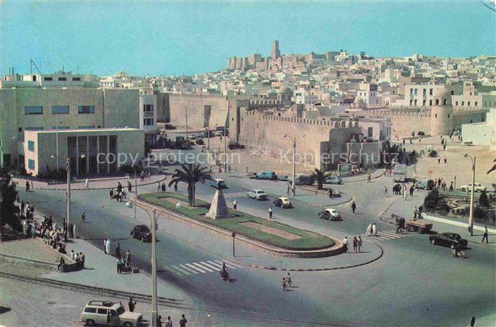 SOUssE Tunesie Place-Farhat-Hached Remparts Medina Kreisverkehr Stadtmauer Alts