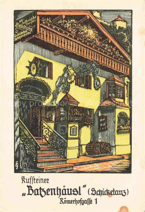 KUFSTEIN Tirol AT Batzenhaeusl Schicketanz Roemerhofgasse-1 Weinrstube Holzschni