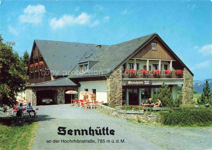 Fladungen Rhoen-Grabfeld Bayern Sennhuette Hochrhoenstrasse Gasthaus Terrasse Bl