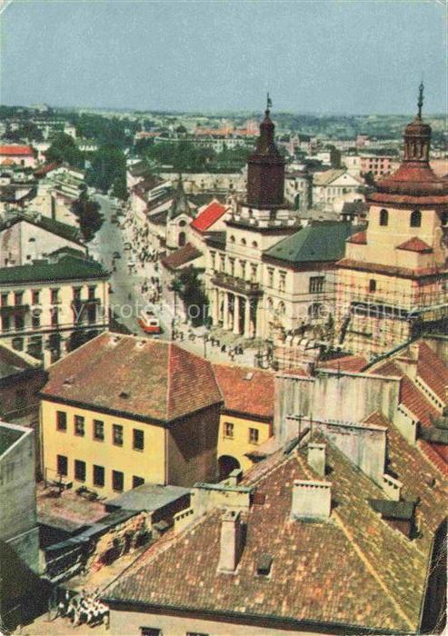 LUBLIN Lubelskie PL Widok-ogólny Altstadt Kirche Rathaus Strassenszene Strassenb
