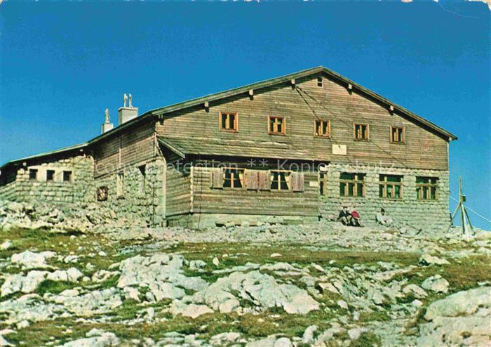 Hochschneeberg 2061m Niederoesterreich AT Fischerhuette Berghuette Schneeberg Fe