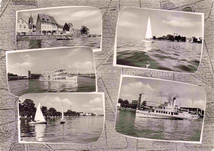 FRIEDRICHSHAFEN Bodensee BW Bodensee Dampfer Segelboot Hafen Uferpromenade Faehr